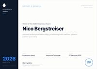Nico Bergstreiser erhält Entrepreneur Award 2026
