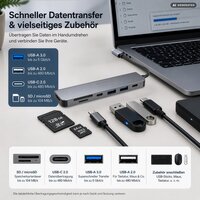 Callstel 7in1-USB-C-Dockingstation, PD 100 Watt, 4K-HDMI